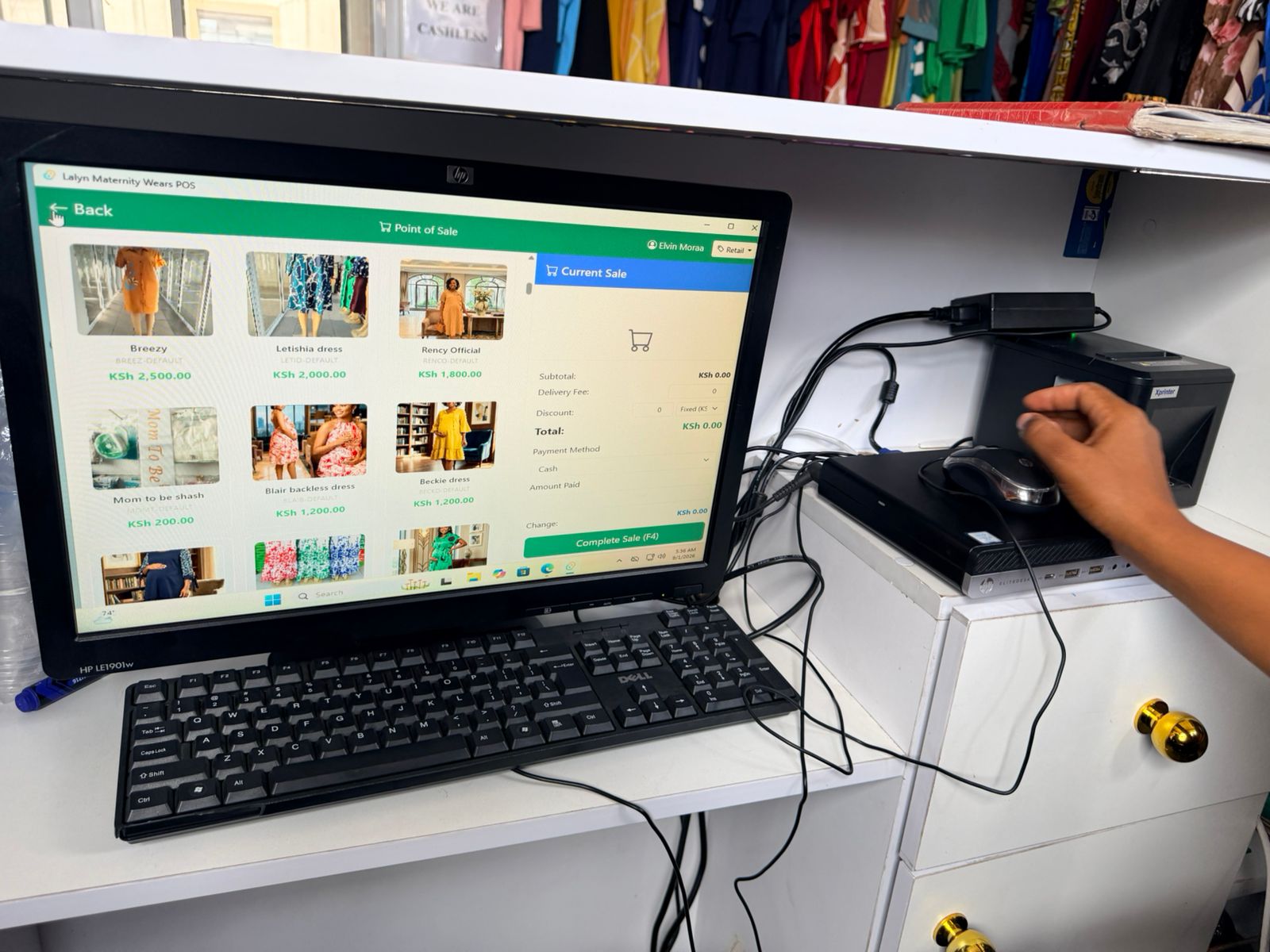 POS till in use at a retail shop